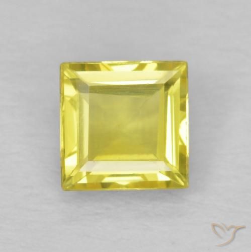 0.56ct 자연스러운 연노랑 사파이어, 정사각형, VS