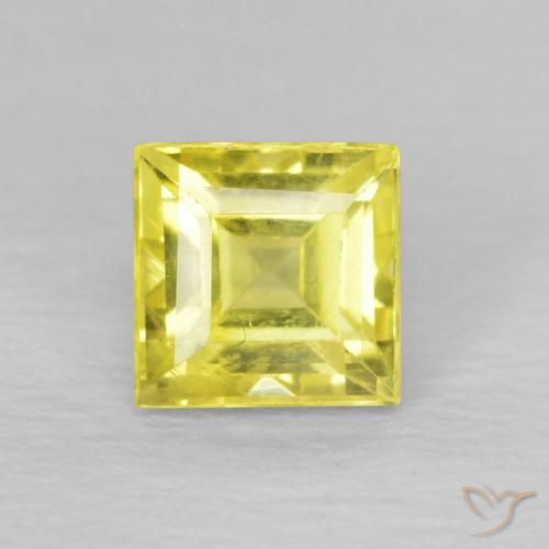0.68ct 자연스러운 연노랑 사파이어, 정사각형, VS