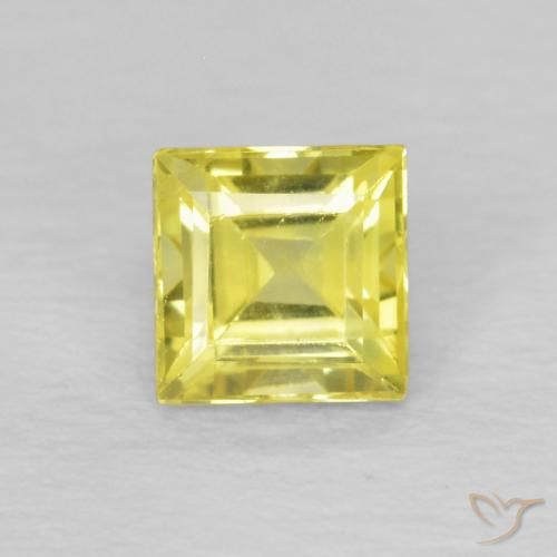 0.54ct 자연스러운 라이트 콘 옐로우 사파이어, 정사각형, VS