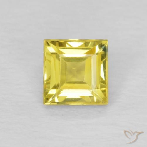 0.49ct 자연스러운 사이버 옐로우 사파이어, 정사각형, VVS-VS