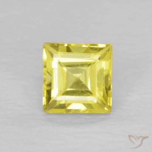0.52ct 자연스러운 연노랑 사파이어, 정사각형, VVS-VS