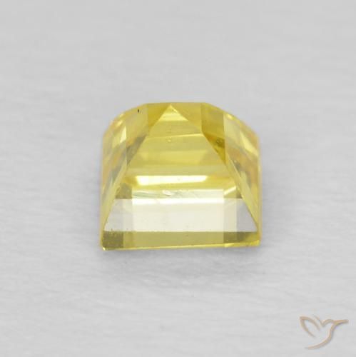 0.60캐럿 천연 연노랑 사파이어, 정사각형, VVS-VS