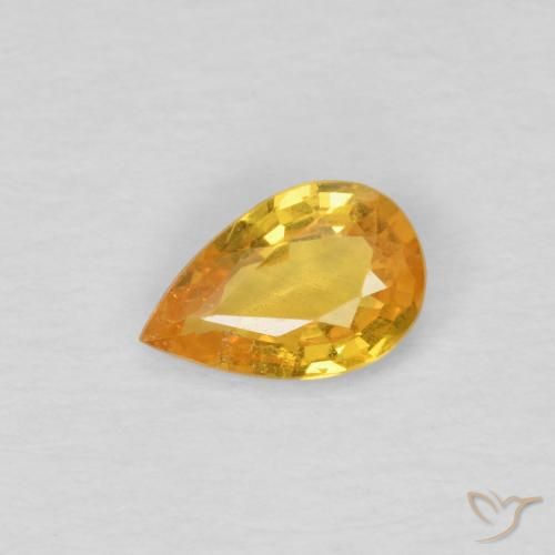 0.39ct 자연스러운 다크 골든 사파이어, 배 모양, VS