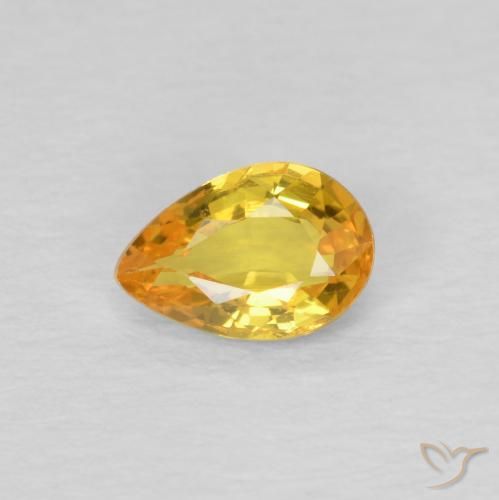 0.48ct 자연스러운 골든 사파이어, 배 모양, VVS-VS