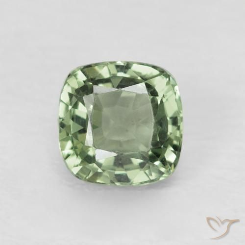 0.73ct 자연스러운 라이트 세이지 그린 사파이어, 방석, VVS, Photo A