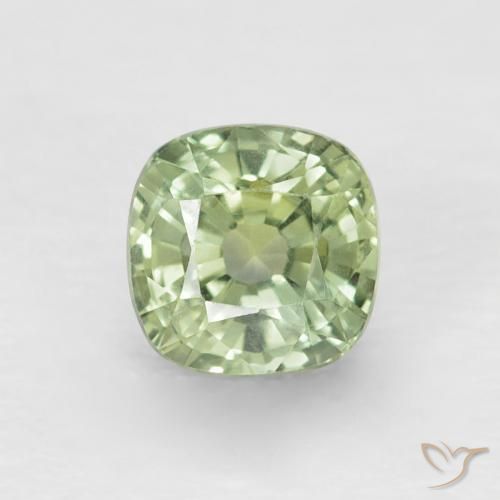 0.88ct 자연스러운 라이트 세이지 그린 사파이어, 방석, VVS-VS
