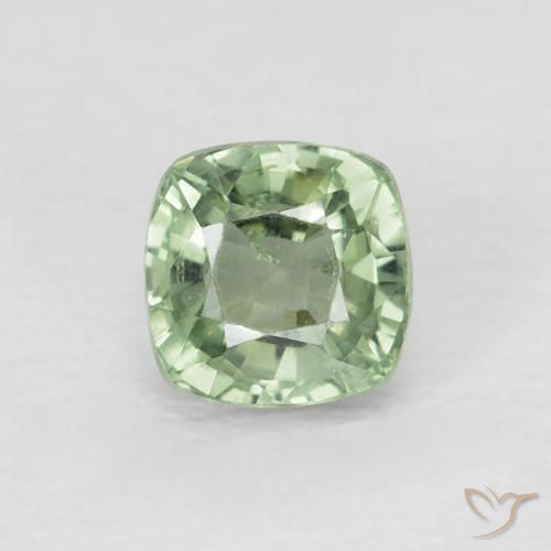 0.69ct 자연스러운 옅은 황록색 사파이어, 방석, VVS-VS