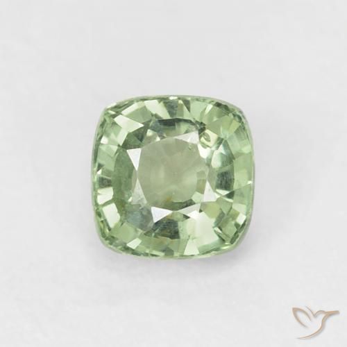 0.63ct 자연스러운 라이트 세이지 그린 사파이어, 방석, VS