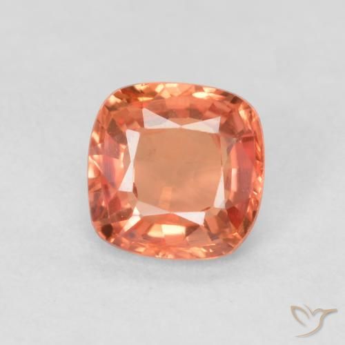 0.50ct 자연스러운 오렌지 레드 사파이어, 방석, VVS