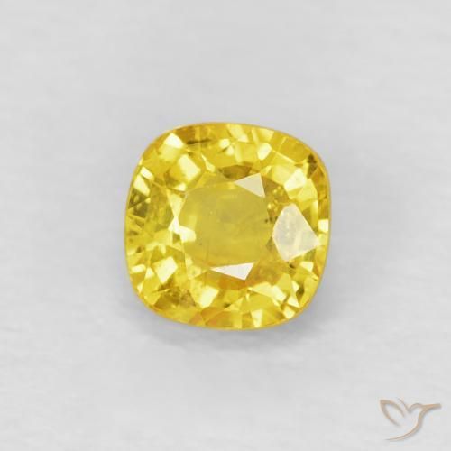 0.53캐럿 천연 Medium Light-Yellow 사파이어, 방석, VS