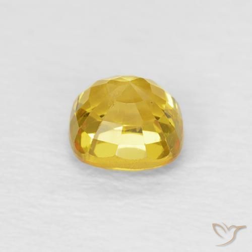 0.53캐럿 천연 Medium Light-Yellow 사파이어, 방석, VS