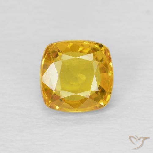 0.60ct 자연스러운 골든 사파이어, 방석, VS