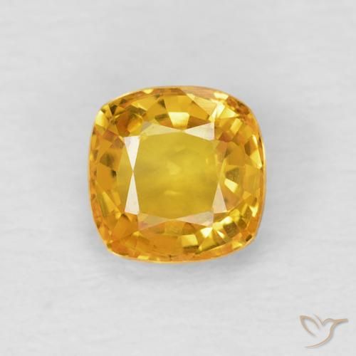 0.61ct 자연스러운 골든 사파이어, 방석, VVS