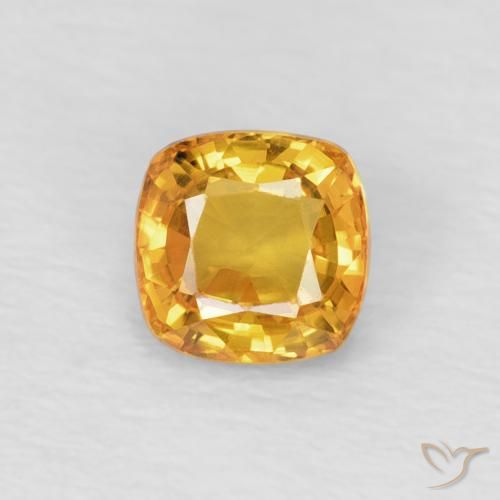 0.60ct 자연스러운 미디엄 오렌지-골드 사파이어, 방석, VVS