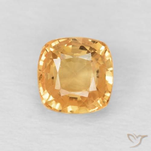 0.75ct 자연스러운 골든 사파이어, 방석, VVS