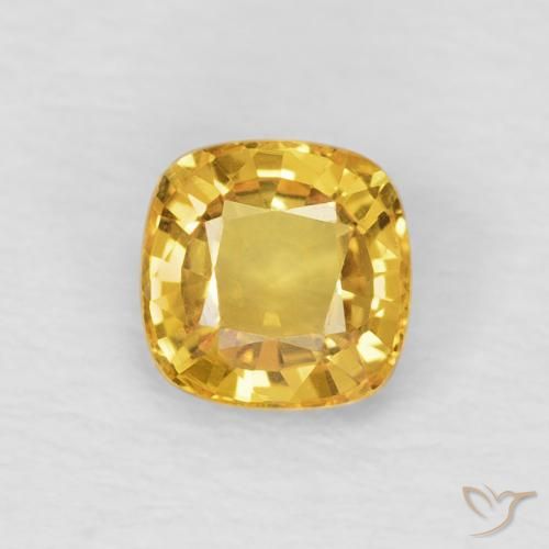 0.53ct 자연스러운 골든 사파이어, 방석, VVS
