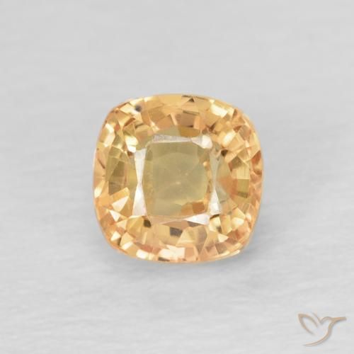 0.74ct 자연스러운 골든 사파이어, 방석, VVS