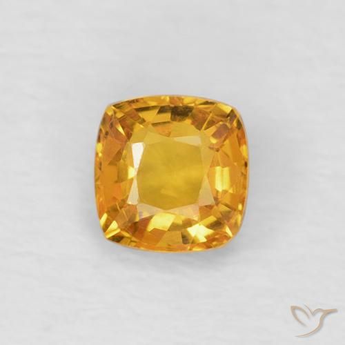 0.48ct 자연스러운 오렌지-골드 사파이어, 방석, VVS