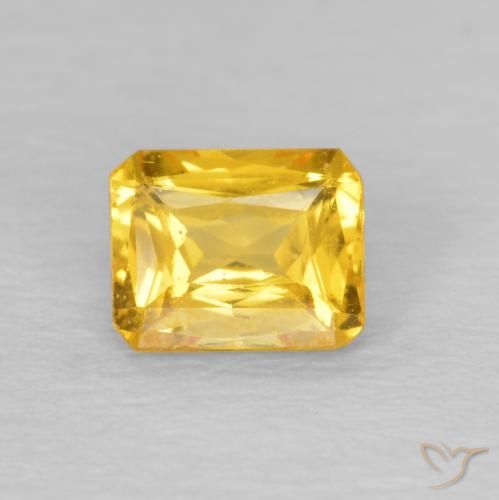 0.47ct 자연스러운 골든 사파이어, 에메랄드 컷, VS