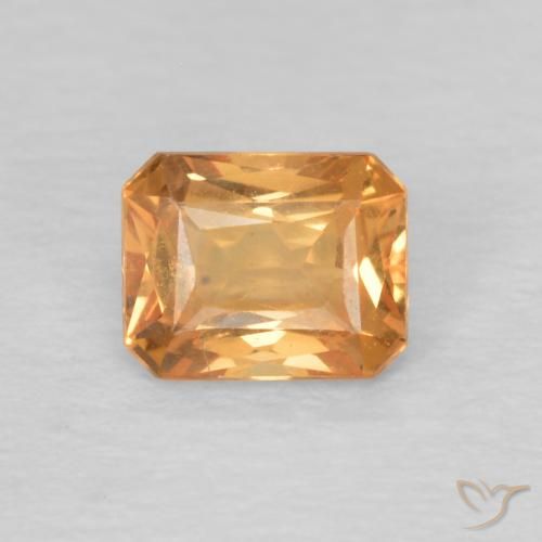 0.50ct 자연스러운 귤 사파이어, 에메랄드 컷, VVS
