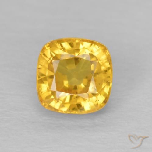 0.72ct 자연스러운 미디엄 골든 사파이어, 방석, VS
