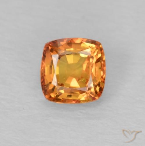 0.49ct 자연스러운 오렌지 브라운 사파이어, 방석, VS