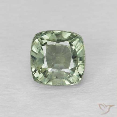 0.73ct 자연스러운 Medium Light-Green 사파이어, 방석, VS