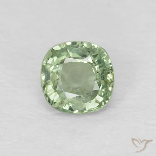0.43ct 자연스러운 옅은 녹색 사파이어, 방석, VS