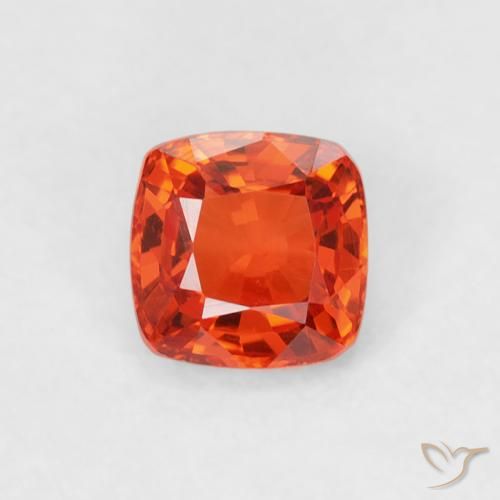0.56ct 자연스러운 붉은 오렌지 사파이어, 방석, VVS-VS
