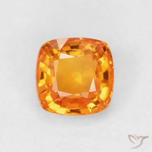 0.71ct 자연스러운 미디엄 오렌지 사파이어, 방석, VVS-VS