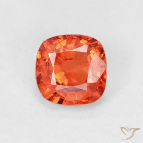 0.58ct 자연스러운 붉은 오렌지 사파이어, 방석, VS