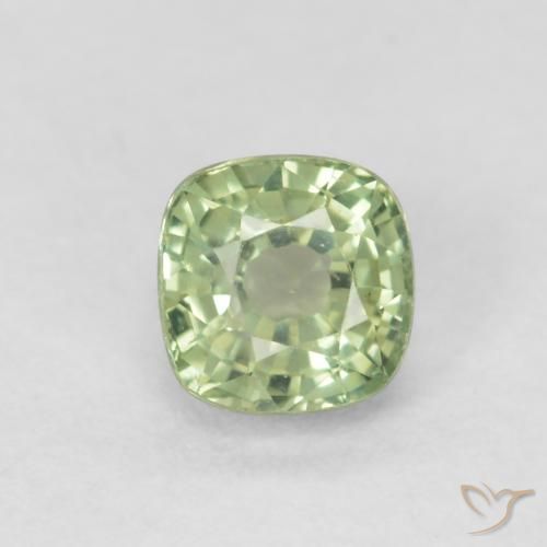 0.55ct 자연스러운 매우 밝은 세이지 그린 사파이어, 방석, VVS