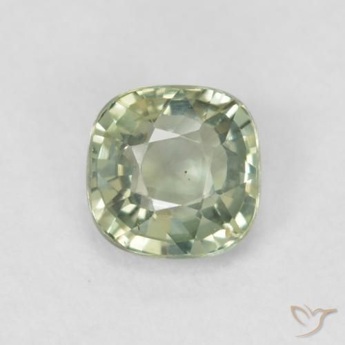 0.58ct 자연스러운 라이트 세이지 그린 사파이어, 방석, VVS-VS