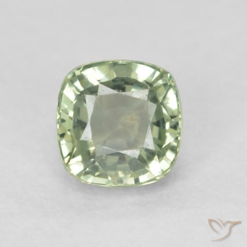 0.69ct 자연스러운 매우 밝은 세이지 그린 사파이어, 방석, VVS-VS