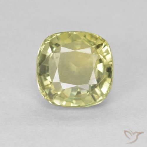 0.64ct 자연스러운 연한 초록색 사파이어, 방석, VVS-VS