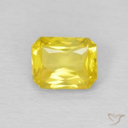 0.46ct 자연스러운 범블비 옐로우 사파이어, 에메랄드 컷, VVS