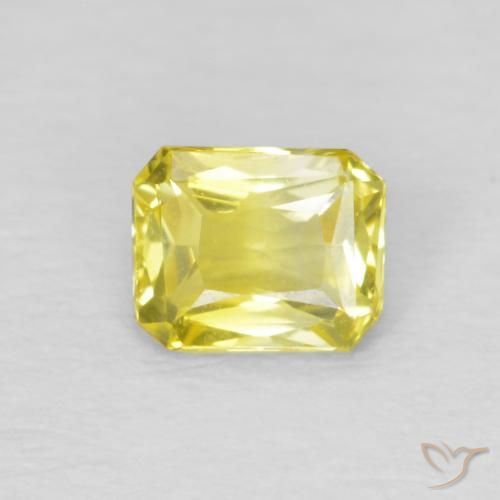 0.49ct 자연스러운 연노랑 사파이어, 에메랄드 컷, VVS