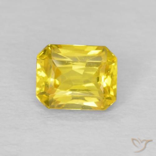 0.56ct 자연스러운 투스카니 옐로우 사파이어, 에메랄드 컷, VVS