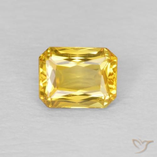 0.52ct 자연스러운 골든 사파이어, 에메랄드 컷, VS
