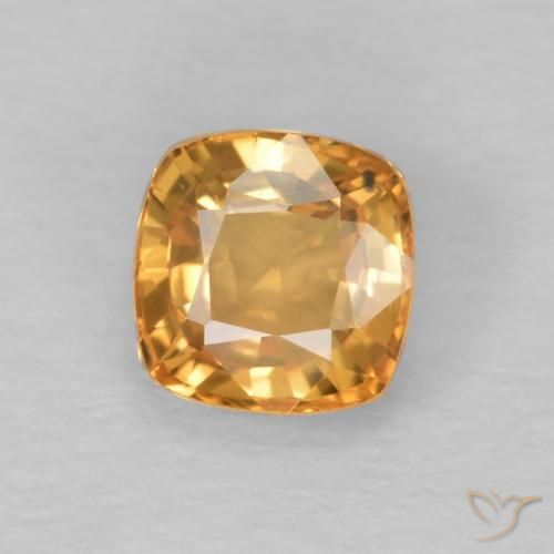 0.62ct 자연스러운 허니 오렌지 사파이어, 방석, VVS
