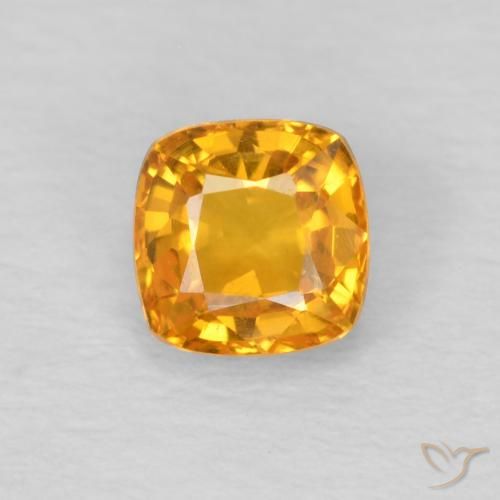 0.49ct 자연스러운 밝은 주황색 사파이어, 방석, VVS