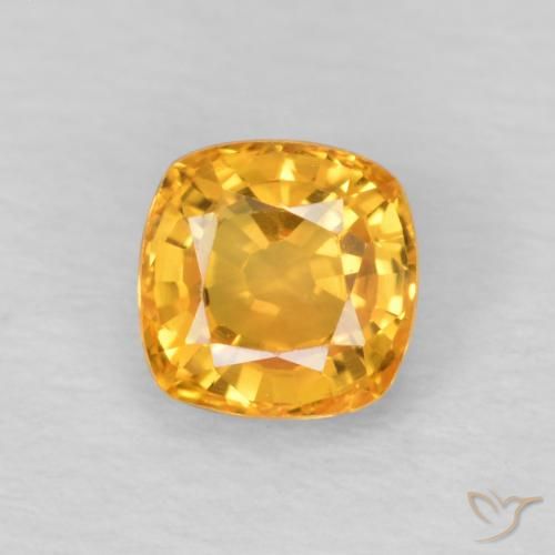 0.57ct 자연스러운 오렌지-골드 사파이어, 방석, VVS