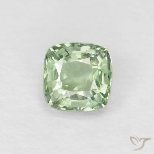 0.48ct 자연스러운 매우 밝은 녹색 사파이어, 방석, VVS
