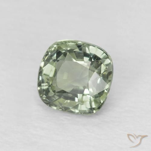 0.64캐럿 천연 Medium Light-Green 사파이어, 방석, VVS-VS
