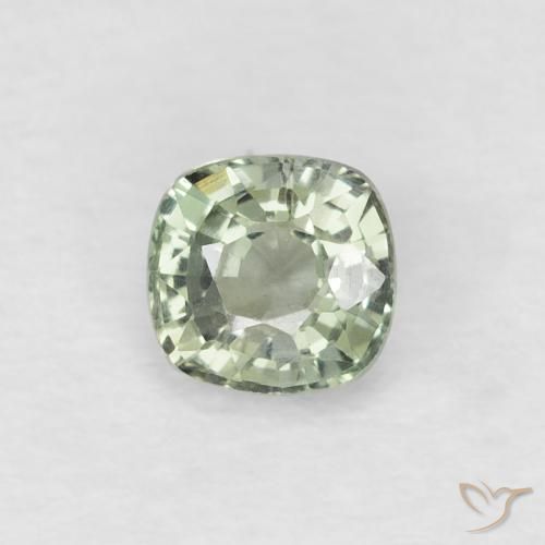 0.44ct 자연스러운 연두색 사파이어, 방석, VVS-VS