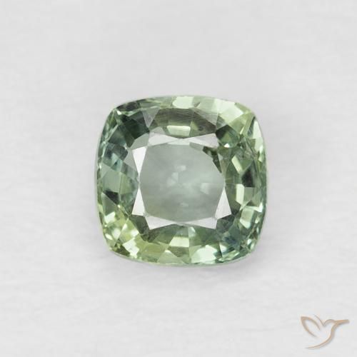 0.65ct 자연스러운 라이트 모스 그린 사파이어, 방석, VVS-VS
