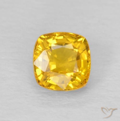 0.66ct 자연스러운 골든 오렌지 사파이어, 방석, VS
