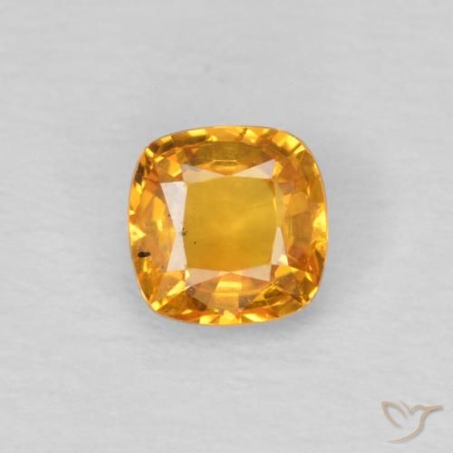 0.41ct 자연스러운 오렌지-골드 사파이어, 방석, VS