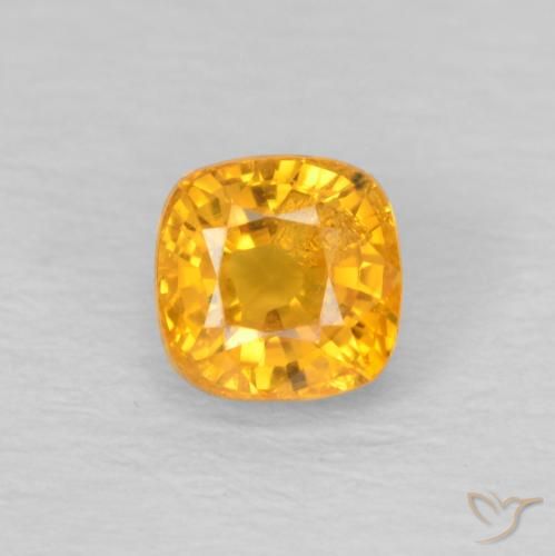 0.54ct 자연스러운 미디엄 오렌지 사파이어, 방석, VS