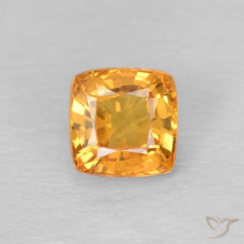 0.56ct 자연스러운 허니 오렌지 사파이어, 방석, VS
